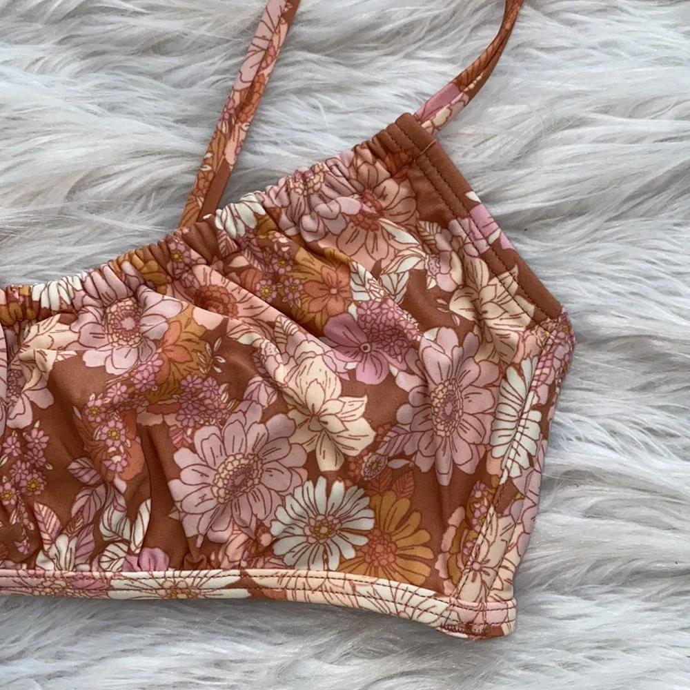 Xhilaration | Front Tie Floral Bikini Top